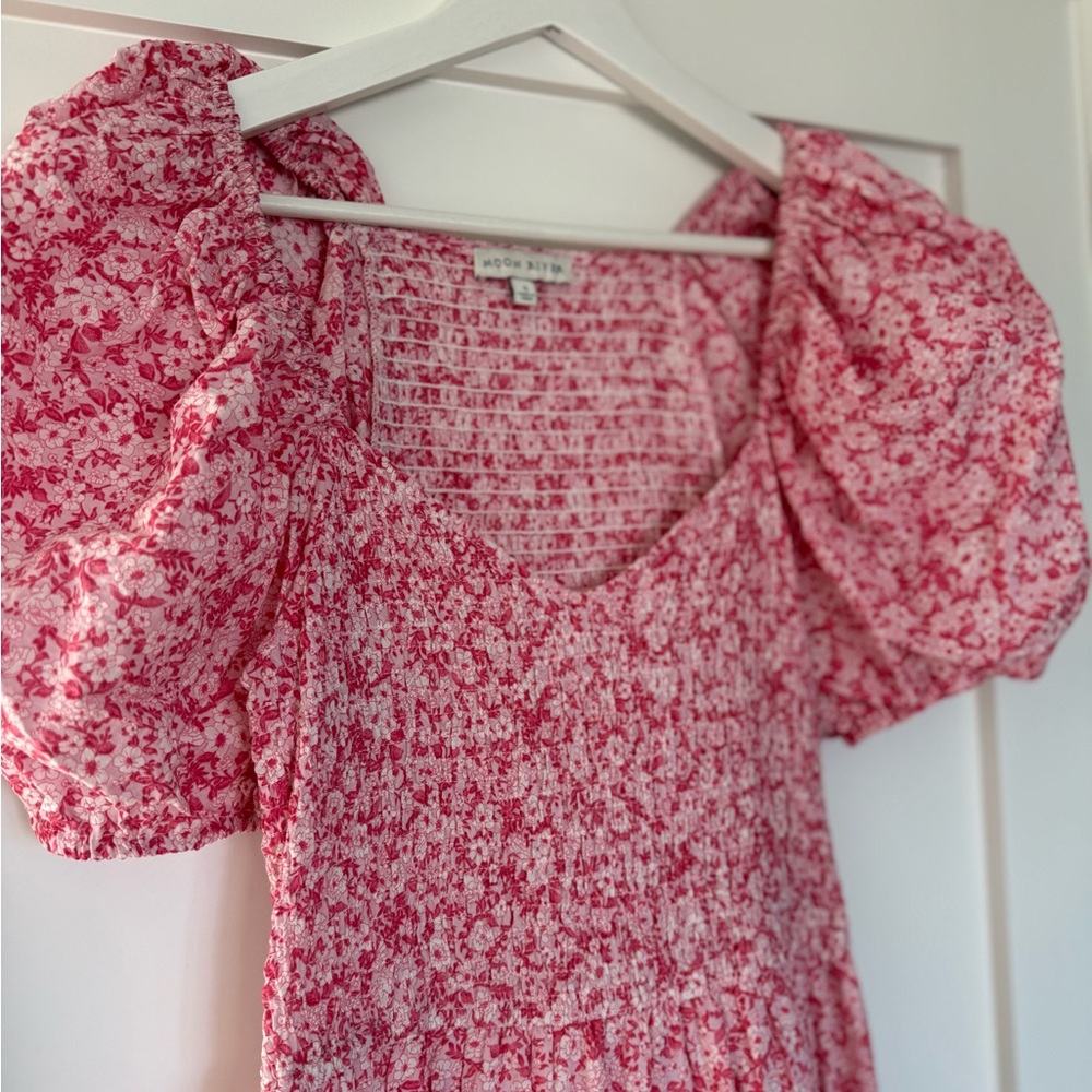 Moon River Pink Floral Dress - Picture 2 of 5
